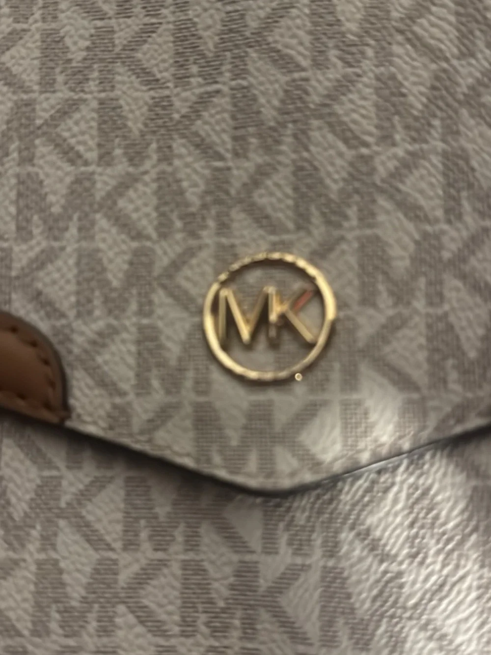 Michael Kors Beige & Brown Signature MK Crossbody